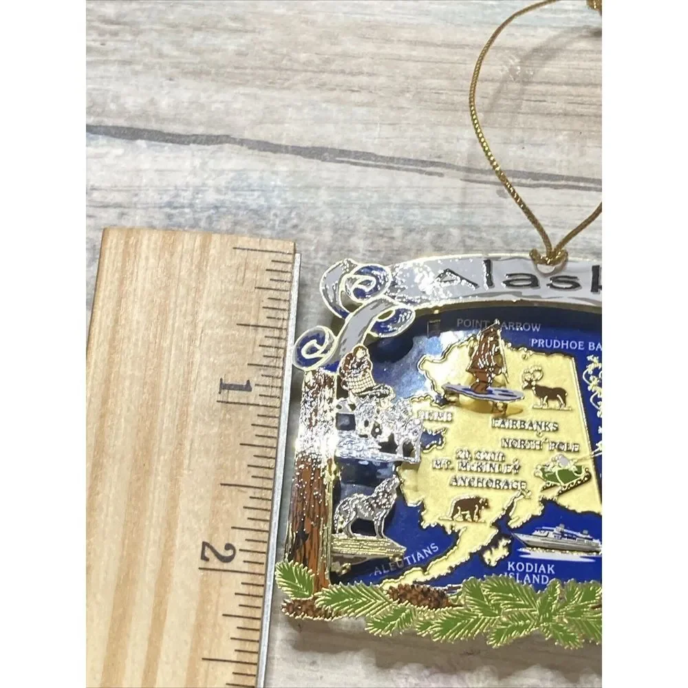 3D Nation Treasures Genuine Brass‎ Alaska State Landmarks color enamel plaque